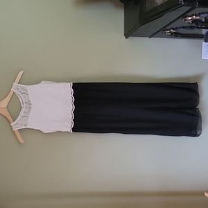 Ally B Black Maxi Jumpsuit with White Lace Bodice